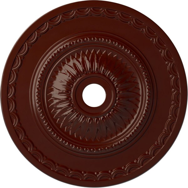 Ekena Millwork Sunflower Medallion (Canopies up to 5 5/8"), 29 1/2"OD x 3 5/8"ID x 1 5/8"P, Brushed Mahogany CM29SFBMF - main